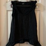 DKNY Black Scoop Neck Ruffle Accent Blouse Small Photo 0