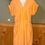 Boston Proper V-Neck Midi Dress size L darker peach color than pictures Photo 0