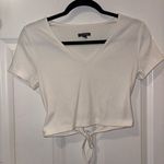 Wild Fable Cream Tie Front Crop T-Shirt Photo 0