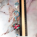Mama Black and White Stripe Handmade Keychain Photo 4