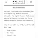 Like New Velvet Graham & Spencer Sequin Top Dark Navy Size Small Photo 8