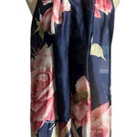 Vince Camuto  Dark Blue and Pink Rose Scarf Photo 0
