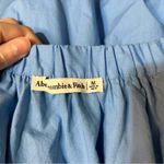 Abercrombie & Fitch Plunge Front Puff Sleeve Babydoll Mini Dress Blue Medium Photo 6