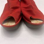 Fly London Yull Red Perforated Nubuck Peep-Toe Wedge Sandals size 40 (9-9.5) Photo 7