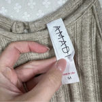 Anthropologie Amadi Tan Ribbed Rayon Maxi Robe Dress Photo 2