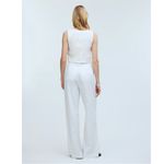 Madewell The Harlow Wide-Leg Pant in 100% Linen Eyelet White Size 10 NWT Summer Photo 1