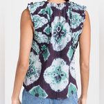 Sea New York Aveline Tie Dye Print Pintucked Tank Top in teal Blue Photo 2