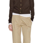 Massimo Dutti  Olive Green Cardigan Button Front Crew Neck Pockets Knit M NWT Photo 0