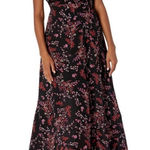 Nanette Lepore Black Floral Chiffon Maxi Shirt Dress Sz 4 Small 0380 Photo 0