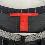 Chelsea and Violet  Small Black, Silver Beaded Keyhole Neckline Long Sleeve Dress Photo 5