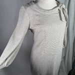 Dalia Striped Knit Dress Women's Long Sleeve Tie Neck Casual‎ Tan Size XS Photo 1