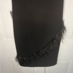 Harper Rose Solid Black Sleeveless Faux Feather Fringe Sheath Dress Size 4 Photo 6