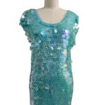 VTG Norma Kamali Iridescent Paillette Dress 1980s Mermaid Glam Disco Era S Green Photo 2