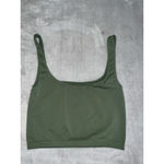 Free People Women's  Green Seamless Square Neck Crop Tank Top M Photo 4