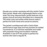 Calvin Klein | Performance Logo Tape Drop Shoulders Zip Front White Jacket - S/P Photo 5