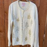 Vintage Basic Editions Holiday‎ Cardigan Sweater Gold Size XL Photo 1