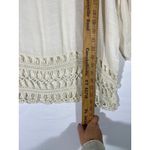 Forgotten Grace Crochet Trim Gauze Tunic Top Boho Hippie Beach Cream Size L Photo 7