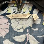 Soft Surroundings  Floral Kimono Cardigan Floral Blue V-Neck Topper Cover XL Photo 3