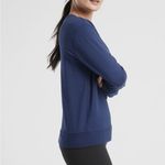 Athleta  Women’s Blue Long Sleeve Sunrise V-Neck Sweatshirt Photo 2
