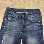 KanCan Women's Dark Wash Distressed‎ Ripped Frayed Hem Skinny Jeans Size 23/0 Blue Photo 2