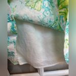 J. Jill Love Linen Green Blue Coastal Beach Preppy Sea Turtle Dress Size XS Photo 4
