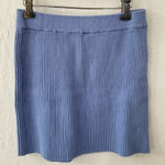 SheIn  Purple Blue Mini Ribbed Knit Pull On Skirt L Photo 0
