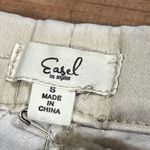 easel  small tan drawstring skinny pants with zipper on leg 10" rise 26.5" inseam Photo 4