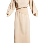 SER.O.YA. Elo Long Sleeve Fleece Sweater Dress, Camel, Large Brown Photo 4