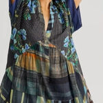 Free People Bohemian Plaid Floral Patchwork Printed Agnes Tunic Dress Medium Photo 0