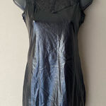 Faux leather‎ sz S black sheer lace mini party dress Photo 0