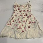 We Wore What  Lace Peplum Corset Linen Blend Mini Dress Photo 4