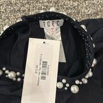 TCEC NWT  Navy Satin Blouse Sz M Photo 6