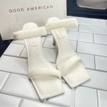 Good American NIB WHITE TERRY SLIP ON SANDALS Photo 9