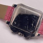 Working Women’s CANNES Pink Leather Band Rhinestone Silver Tone Bezel Watch Photo 7
