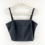 St. Michael Marks & Spencer Sheer Hook and Eye Blouse Crop Tank Black 10 Photo 3