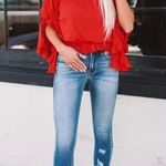 Women’s off the shoulder top Red Photo 2