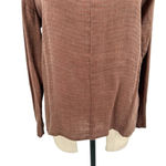 Flax Brown Linen Round Neckline Long Sleeve Top Size P / XS Photo 2