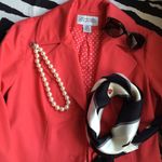 Jones New York Coral Trench Coat With Polka Dot Lining Photo 1