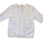 Apostrophe Elbow-length Sleeve Chunky Pompom Cable Knit Cream Pullover Sweater-M Photo 2