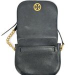 Tory Burch | One Size | Everly Black Pebbled Leather Flap Saddle Bag Photo 10