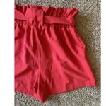 Grace Karin  Red Paperbag Ruffle Hem Shorts Pockets Elastic Waist Tie Women Small Photo 7