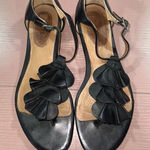 Corso Como  Ruffle T Strap Thong Sandal Black Leather Photo 0