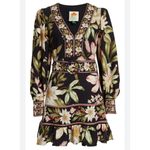 Farm Rio  Black Surreal Flowers Long Sleeve Mini Dress size small (New) Photo 3