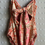 Maaji NWT  Snakeskin Floral‎ Reversible One Piece Swimsuit Tie Front Sz L Pink Photo 0