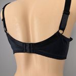 Delicates Vintage Bra 36C Black Lace Unlined Underwire Stretch Satin Sexy Retro Photo 5