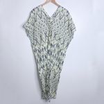 ZARA NWT  Printed Ramie Midi Dress Double V-Neck‎ Size Medium Beach Cover-Up Photo 2