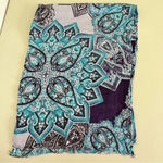 Chico's Oblong Scarf Mosaics Prints Purple/Blue Multicolor Lightweight 72" X 13" Photo 3