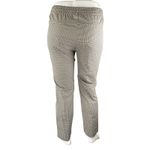 H&M  Cream Plaid Checkered High Rise Drawstring Skinny Ankle Trousers Pants Sz L Photo 1