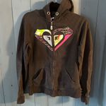 Roxy Vintage Y2K Sweater Hoodie Full Zip Logo Applique Juniors XL Photo 0
