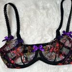 Agent Provocateur ZURI BRA Black MULTI FLORALS Lace Sheer Underwired: 32C Photo 5